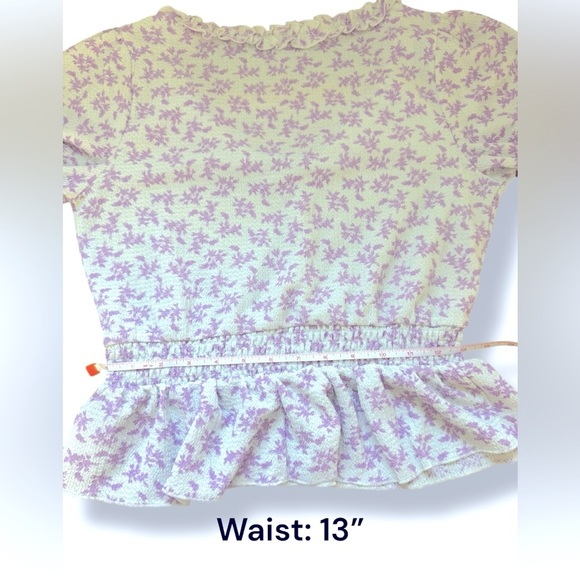 Mi Ami Francesca's - Women's Purple/White‎ Floral Top (M) EUC - Picture 6 of 9